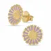 11,5 mm margriet paarse oorsteker in verguld sterlingzilver - Marie