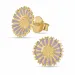 11,5 mm margriet paarse oorsteker in verguld sterlingzilver - Marie