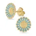 12 mm margriet blauwe oorsteker in verguld sterlingzilver - Marie