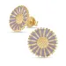 14 mm margriet paarse oorsteker in verguld zilver - Marie