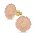 14 mm margriet pink oorsteker in verguld zilver - Marie