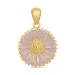 14,5 mm margriet paarse hanger in verguld sterlingzilver - Marie