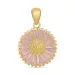 14,5 mm margriet paarse hanger in verguld sterlingzilver - Marie