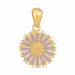 11,5 mm margriet paarse hanger in verguld sterlingzilver - Marie