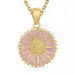 margriet paarse ketting in verguld sterlingzilver met hanger in verguld sterlingzilver - Marie