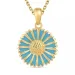 margriet blauwe ketting in verguld sterlingzilver met hanger in verguld sterlingzilver - Marie