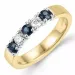 saffier mémoire ring in 14 karaat goud-en witgoud 0,2 ct 0,4 ct