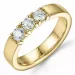 diamant mémoire ring in 14 karaat goud 3 x 0,15 ct