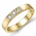 diamant mémoire ring in 14 karaat goud 3 x 0,05 ct