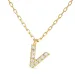 letter v zirkoon ketting met hanger in 8 karaat goud - My Letter