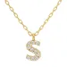 letter s zirkoon ketting met hanger in 8 karaat goud