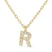 letter r zirkoon ketting met hanger in 8 karaat goud