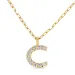 letter c zirkoon ketting met hanger in 8 karaat goud