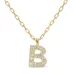 letter b zirkoon ketting met hanger in 8 karaat goud