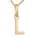 letter l ketting in verguld sterlingzilver met hanger in 8 karaat goud