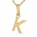 letter k ketting in verguld sterlingzilver met hanger in 8 karaat goud