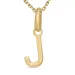 letter j ketting in verguld sterlingzilver met hanger in 8 karaat goud
