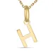 letter h ketting in verguld sterlingzilver met hanger in 8 karaat goud