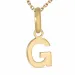 letter g ketting in verguld sterlingzilver met hanger in 8 karaat goud