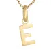 letter e ketting in verguld sterlingzilver met hanger in 8 karaat goud