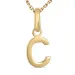 letter c ketting in verguld sterlingzilver met hanger in 8 karaat goud