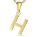 letter h ketting in verguld sterlingzilver met hanger in 8 karaat goud
