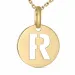 letter r ketting in verguld sterlingzilver met hanger in 8 karaat goud
