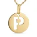 letter p ketting in verguld sterlingzilver met hanger in 8 karaat goud