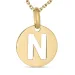 letter n ketting in verguld sterlingzilver met hanger in 8 karaat goud