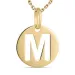 letter m ketting in verguld sterlingzilver met hanger in 8 karaat goud