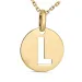 letter l ketting in verguld sterlingzilver met hanger in 8 karaat goud
