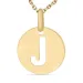 letter j ketting in verguld sterlingzilver met hanger in 8 karaat goud