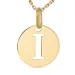 letter i ketting in verguld sterlingzilver met hanger in 8 karaat goud
