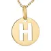 letter h ketting in verguld sterlingzilver met hanger in 8 karaat goud