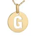 letter g ketting in verguld sterlingzilver met hanger in 8 karaat goud
