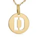 letter d ketting in verguld sterlingzilver met hanger in 8 karaat goud