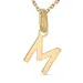 letter m ketting in verguld sterlingzilver met hanger in 8 karaat goud