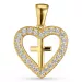 hart kruis hanger in 9 karaat goud met rodium