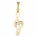 noot zirkoon hanger in 9 karaat goud