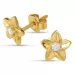 bloem oorbellen in 9 karaat goud met zirkoon