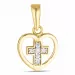hart kruis hanger in 8 karaat goud met rodium