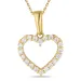 hart ketting in verguld sterlingzilver met hanger in 8 karaat goud - Gold Collection