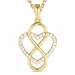 hart infinity zirkoon ketting in verguld sterlingzilver met hanger in 8 karaat goud