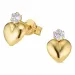 hart oorsteker in 9 karaat goud met zirkoon - Gold Collection