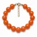 oranje chalcedoon armband in verguld staal - AURA