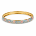 waterproof bloem blauwe bangle in verguld staal - OCEANA