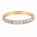 waterproof bloem lichtblauwe bangle in verguld staal - OCEANA