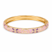 waterproof bloem roze bangle in verguld staal - OCEANA
