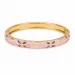 waterproof bloem roze bangle in verguld staal - OCEANA