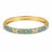 waterproof bloem lichtblauwe bangle in verguld staal - OCEANA